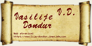 Vasilije Dondur vizit kartica